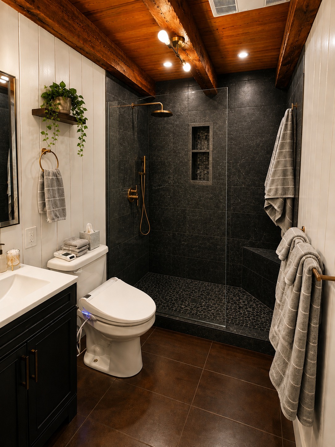 Rustic modern bathroom remodel