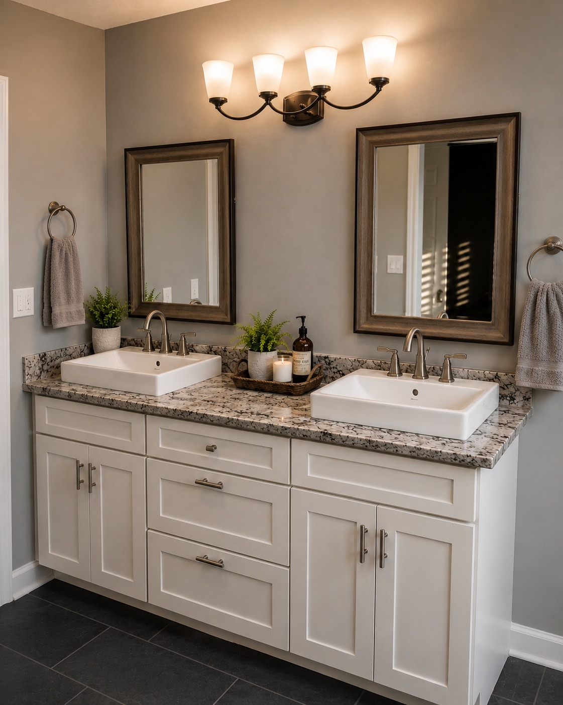 Styled double vanity remodel